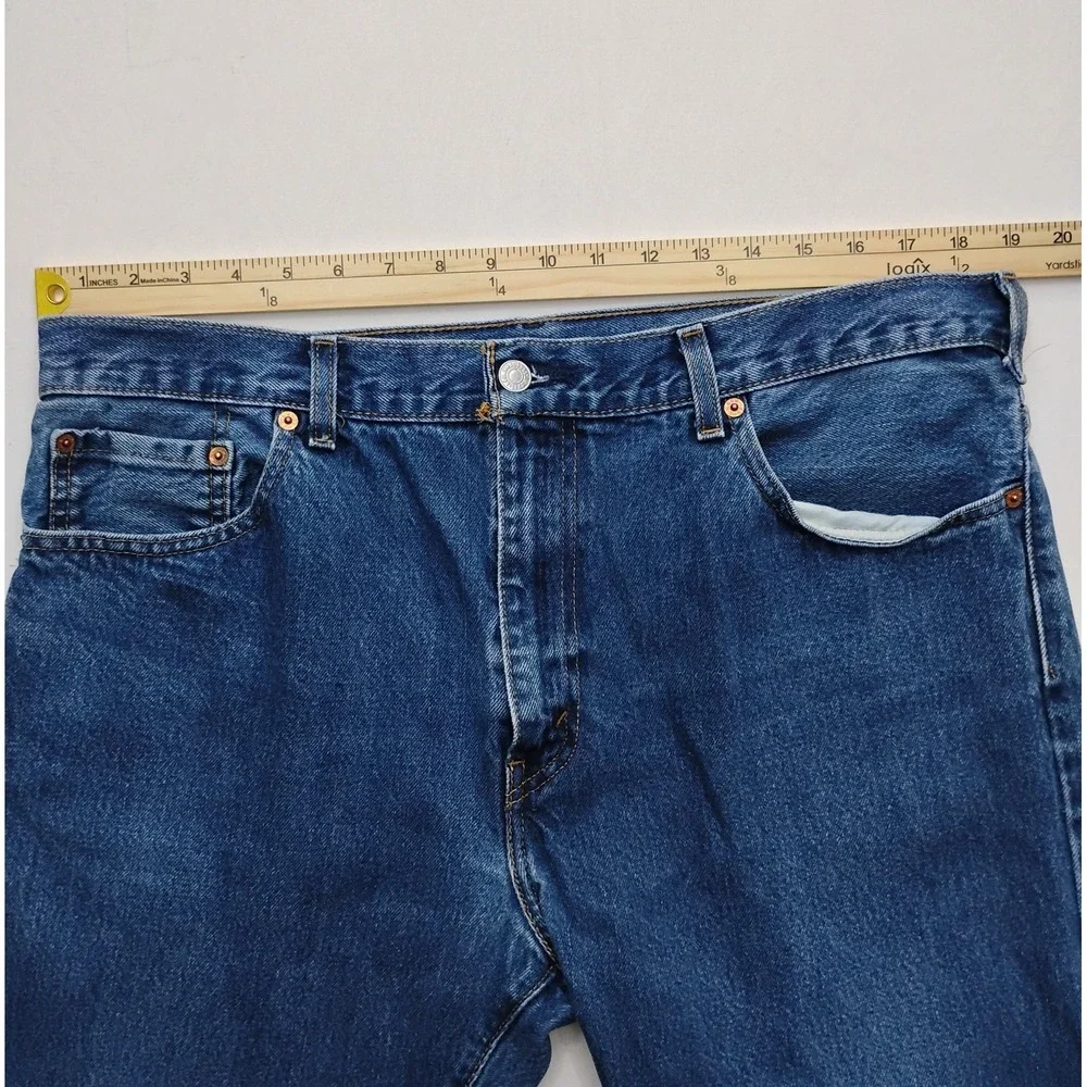 Levi's 517 Boot Cut Jeans Men 38x30 Distressed Blue Denim Classic Fit Mexico